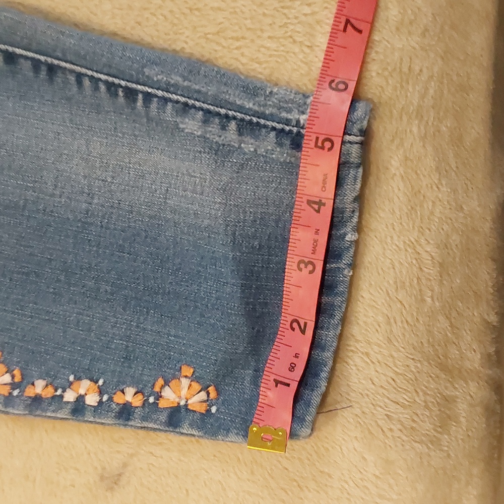 Vintage America Blues Boho Skinny jeans With Embroidered Sides Size 8/29 - Picture 3 of 13